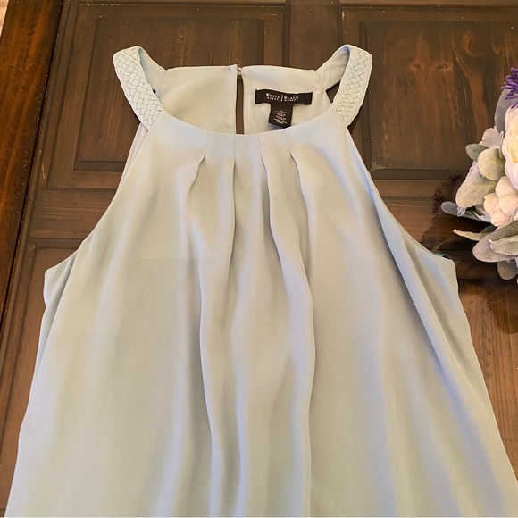 White House Black Market Mint Pastel Dress size 6 asymmetrical hem - Picture 4 of 12